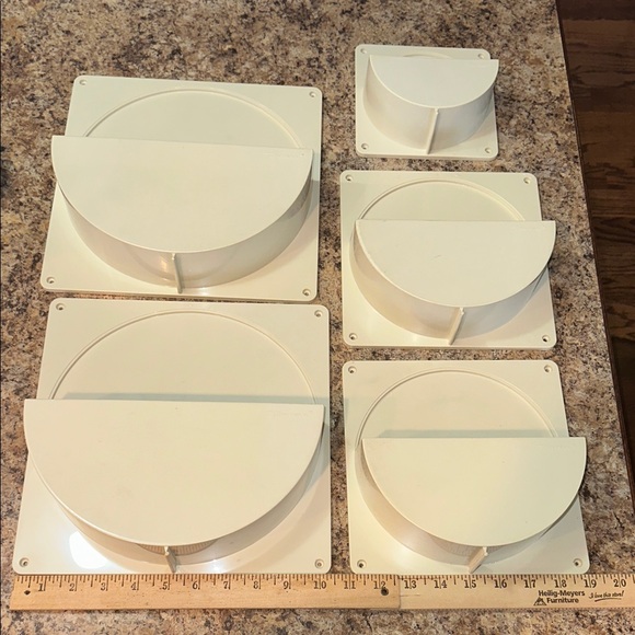TUPPERWARE VINTAGE Set of 5 Cream LIDWall Organizer Mounts